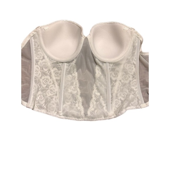 Vintage Sears Strapless Lace Sheer White Bustier 74000 Corset Bra Underwire 38B - Picture 6 of 8